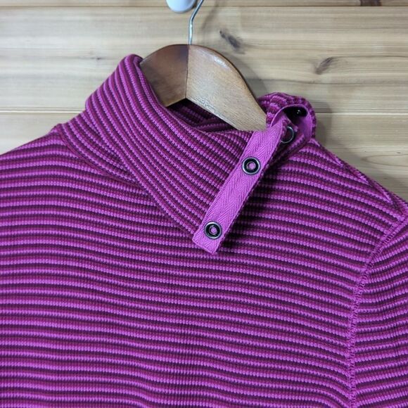 Sundance Top Womens‎ XS Fuchsia Striped Turtleneck Boho - Picture 2 of 7